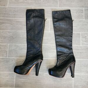 Gee Wawa Black Lesther Over Knee Platform Boot
